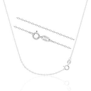 7354 1mm 925 Sterling Silver Necklace | 16-36 inch long Silver 18k Gold